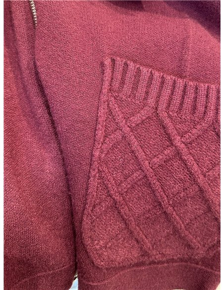 Cable pocket zip cardigan