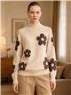 Jersey cuello alto flores