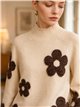 Jersey cuello alto flores