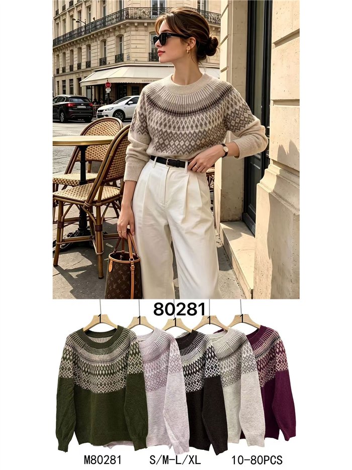 Jersey jacquard geométrico