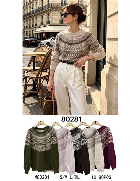Jersey jacquard geométrico