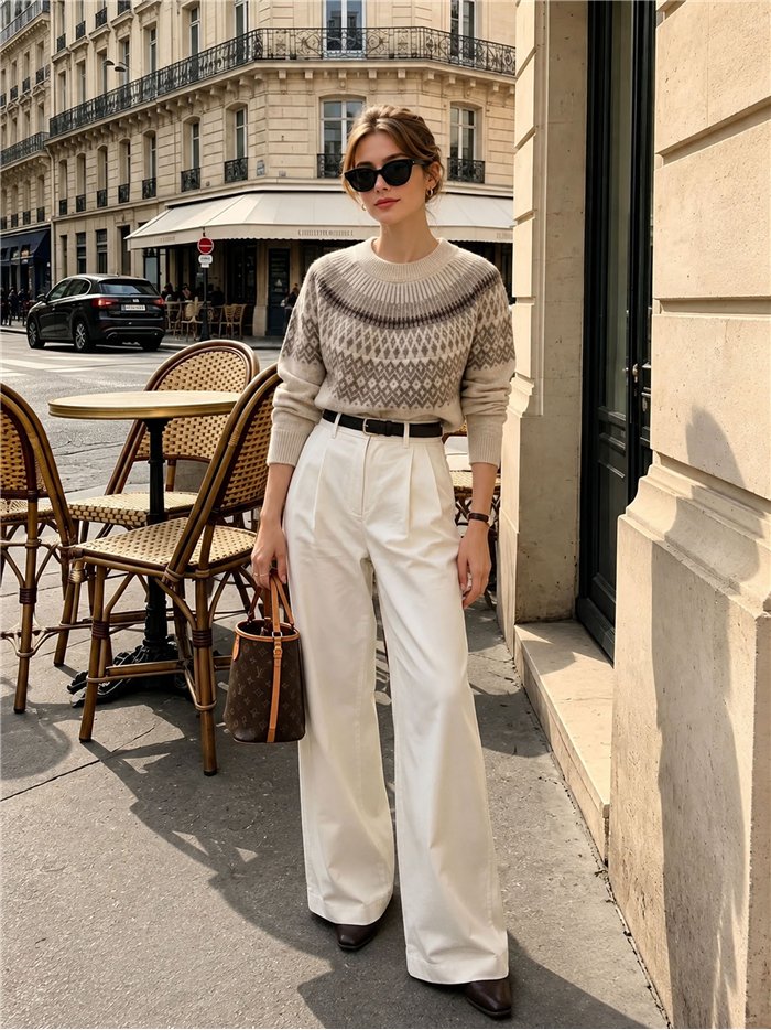 Jersey jacquard geométrico