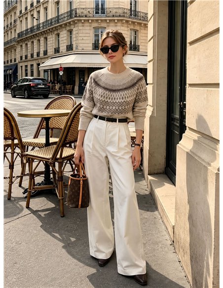Jersey jacquard geométrico
