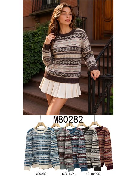 Jersey jacquard nórdico multicolor