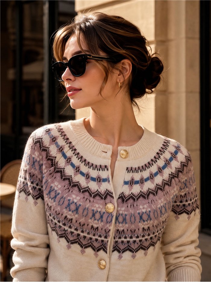 Cárdigan jacquard nórdico
