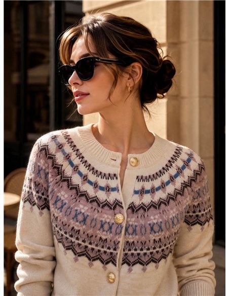Cárdigan jacquard nórdico