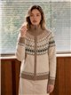 Cárdigan cremallera jacquard nórdico
