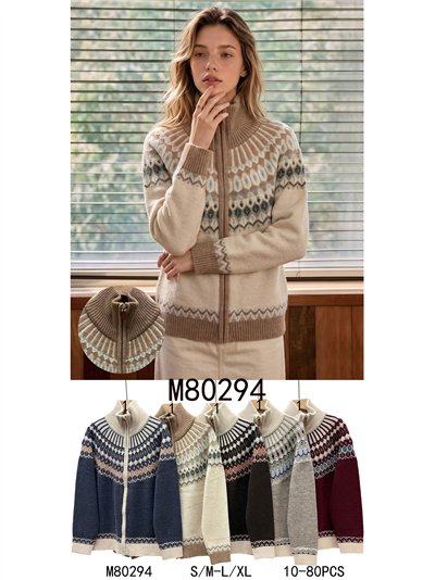 Cárdigan cremallera jacquard nórdico 2