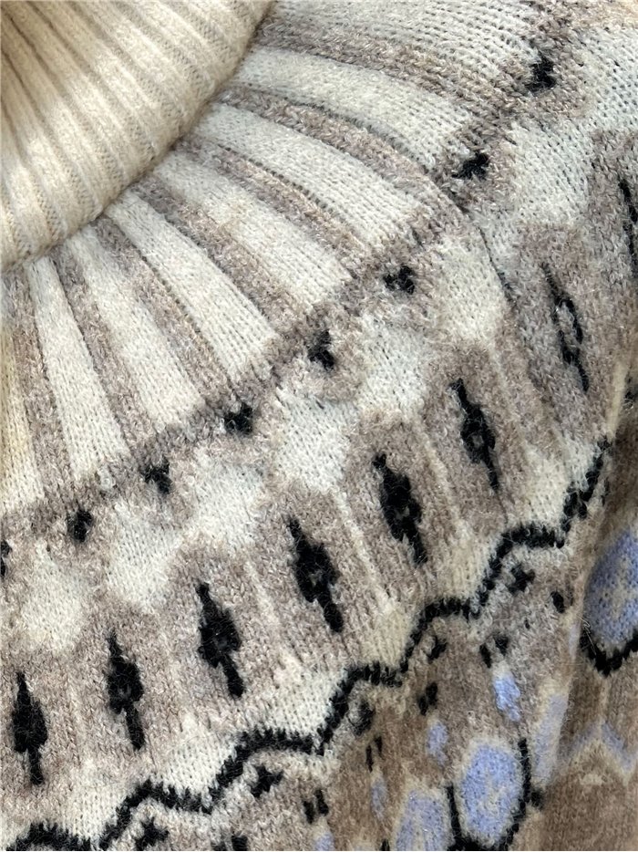 Cárdigan cremallera jacquard nórdico