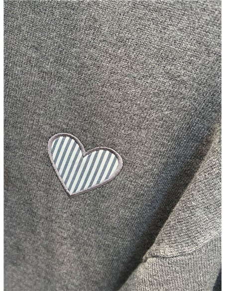 Jersey corazón puños de rayas