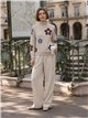 Jersey cuello alto flores