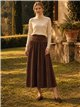 Knit midi skirt with stretch waistband