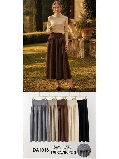 Knit midi skirt with stretch waistband 2