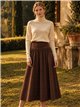 Knit midi skirt with stretch waistband