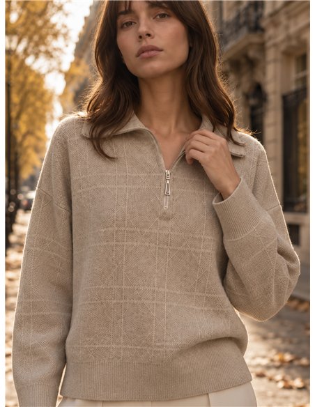 Jersey cuello polo cremallera