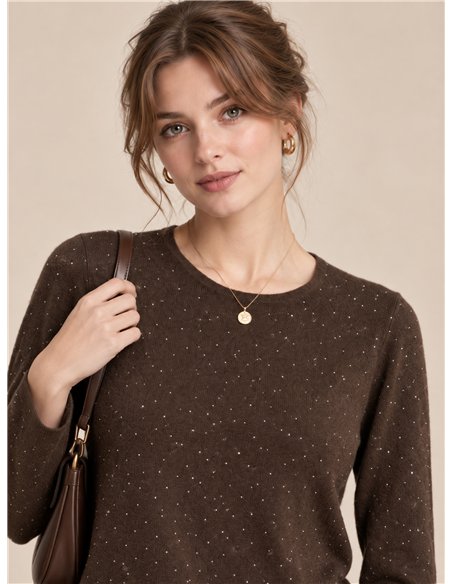 Jersey microstrass cuello redondo