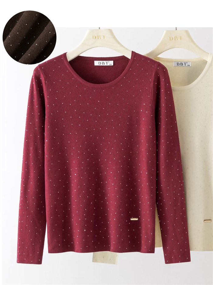 Jersey microstrass cuello redondo