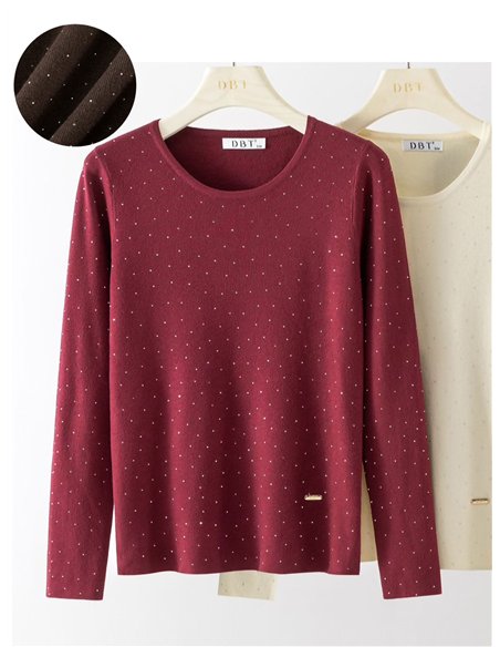 Jersey microstrass cuello redondo