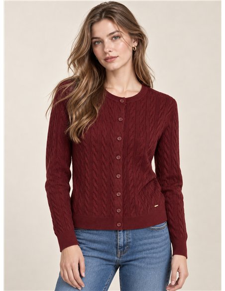 Cardigan punto trenzado