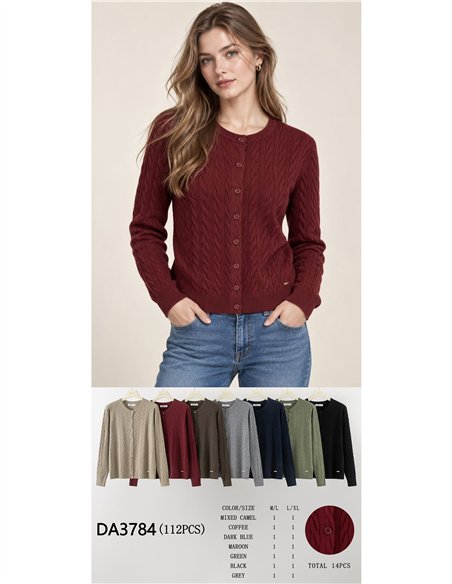 Cardigan punto trenzado
