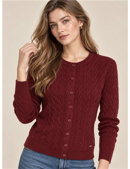 Cardigan punto trenzado