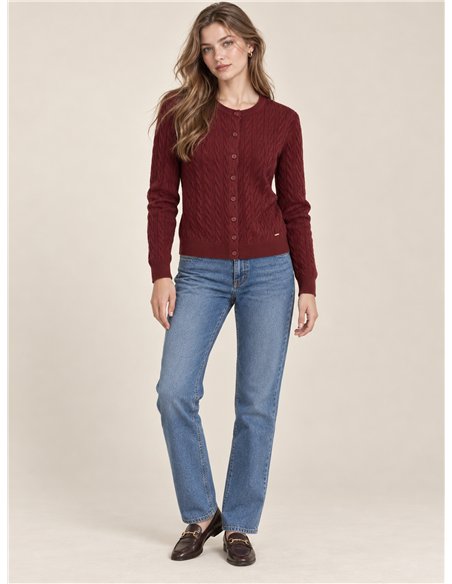 Cardigan punto trenzado