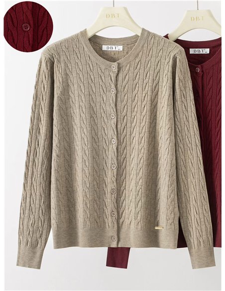 Cardigan punto trenzado