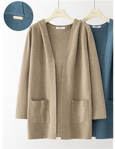 Gilet long à capuche