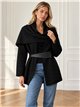 Strickjacke mit Schalkragen und Gürtel