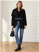 Strickjacke mit Schalkragen und Gürtel