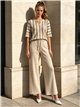 Conjunto jersey rayas y pantalón wide leg