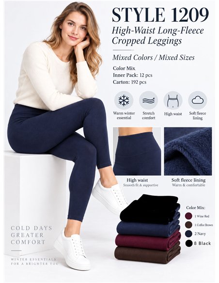 Leggings térmicos cintura alta afelpados 580d