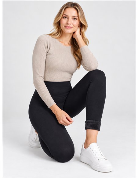 Leggings térmicos cintura alta afelpados 580d