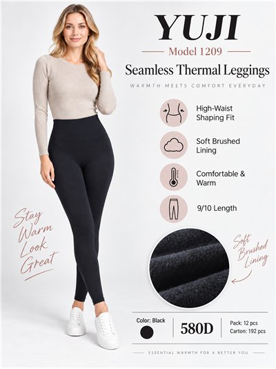 Leggings térmicos cintura alta afelpados 580d 2