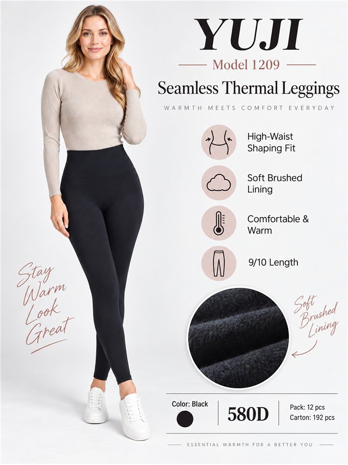 Leggings térmicos cintura alta afelpados 580d