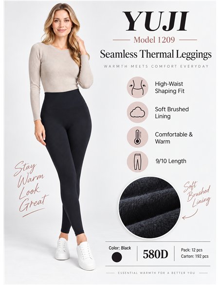 Leggings térmicos cintura alta afelpados 580d