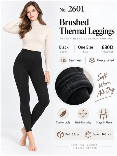 Leggings térmicos afelpados 680d 2