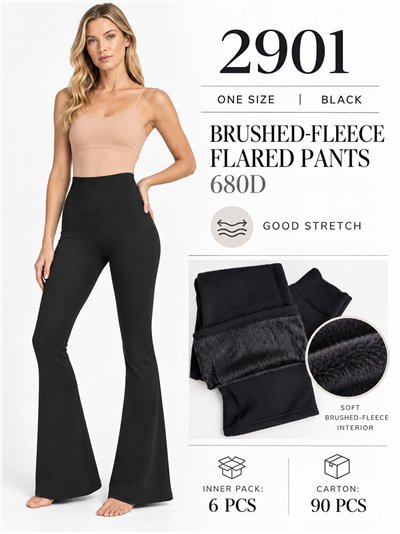 Pantalón acampanado térmico afelpado 680d 2