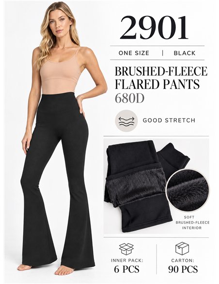 Pantalón acampanado térmico afelpado 680d