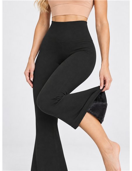 Pantalón acampanado térmico afelpado 680d