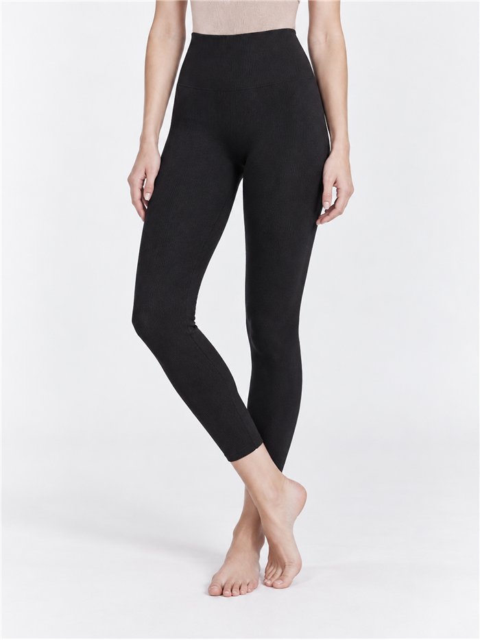 Leggings térmicos de canalé afelpados 680d