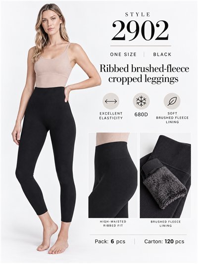Leggings térmicos de canalé afelpados 680d 2