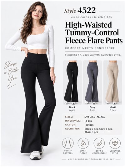 Pantalón acampanado moldeador afelpado 2