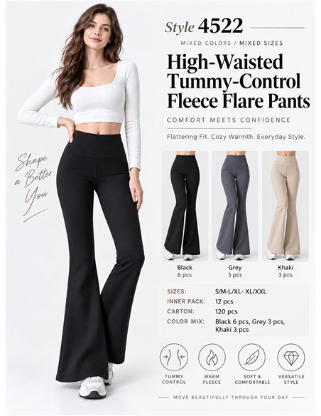 Pantalón acampanado moldeador afelpado