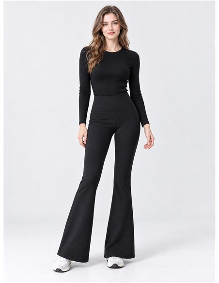 Pantalón acampanado moldeador afelpado