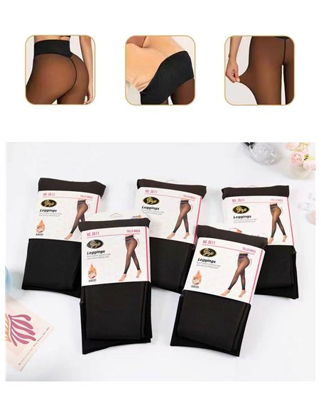 Leggings thermiques translucides taille haute 680D