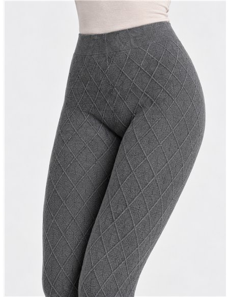 Collant con motivo a rombi effetto lana 280D