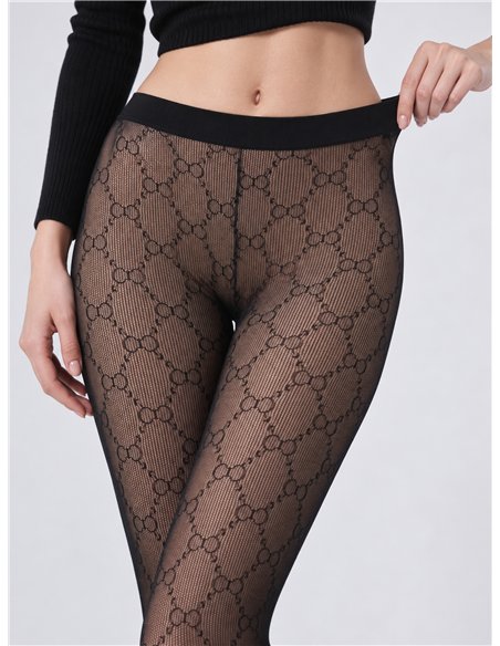 Culotte thermique double couche 680D à imprimé géométrique