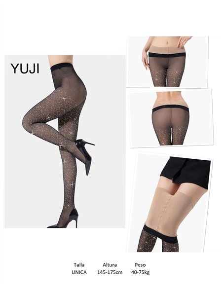 Culotte thermique double couche ornée de strass 680D