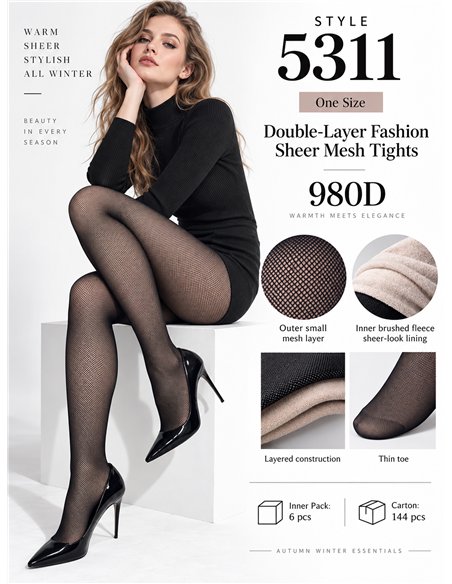 Culotte thermique double couche en maille fine 980D